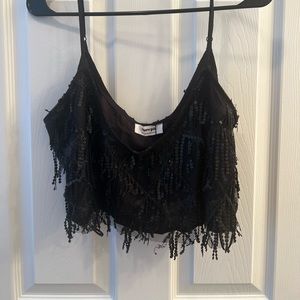Black Sequin Top